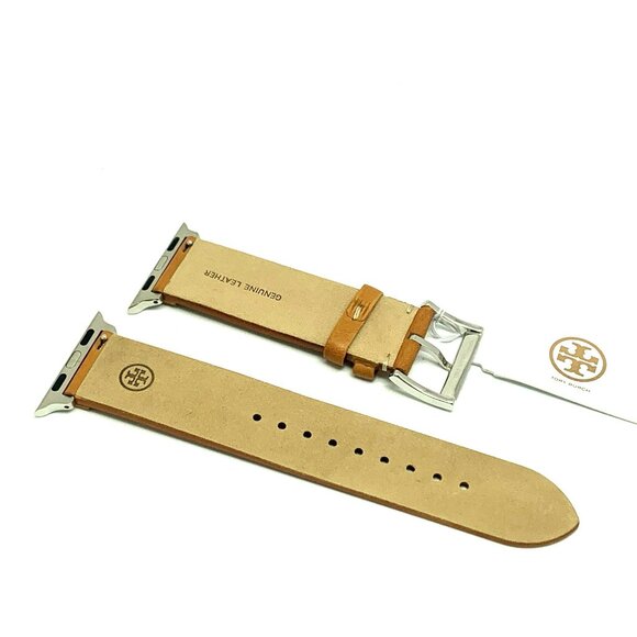 Tory Burch Apple Watch Band Case Size 38-45mm Brown Leather Strap TBS0100E - Picture 4 of 10
